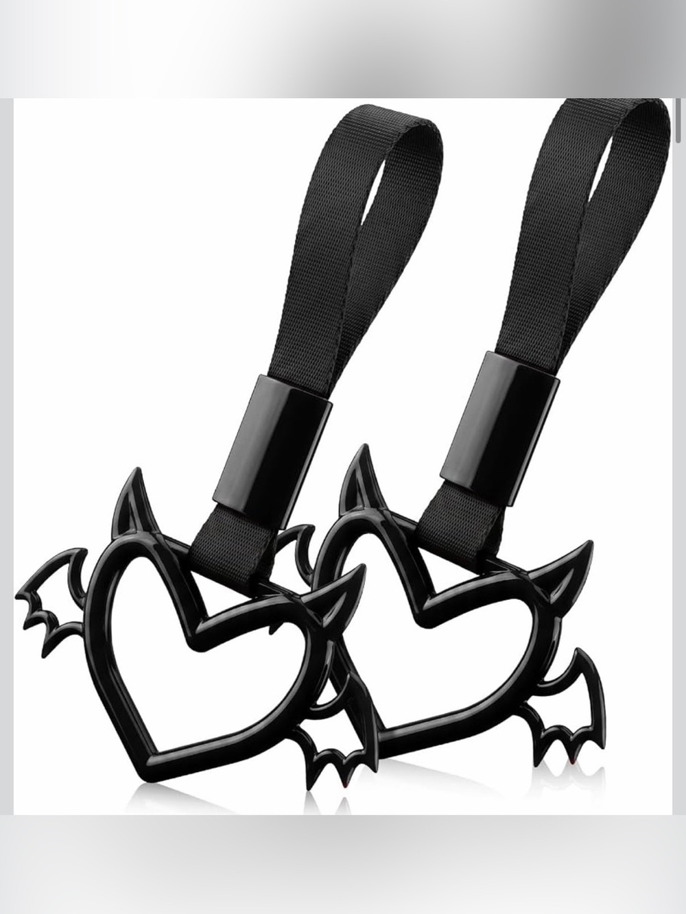 Black Devil Heart Hand Strap (Set of 2)